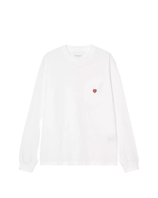 Carhartt White L/S Pocket Small Heart T-Shirt