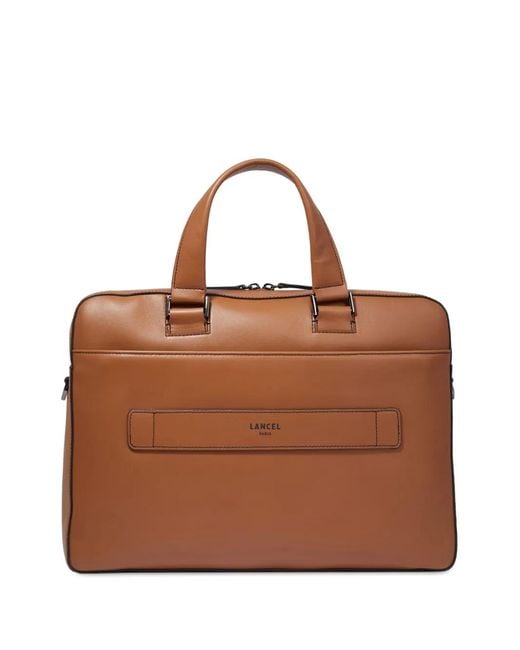 Lancel Brown Max De Leather Briefcase for men