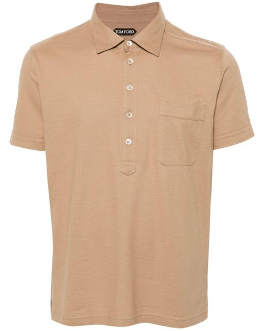 Tom Ford Natural Piqué-Weave Polo Shirt for men