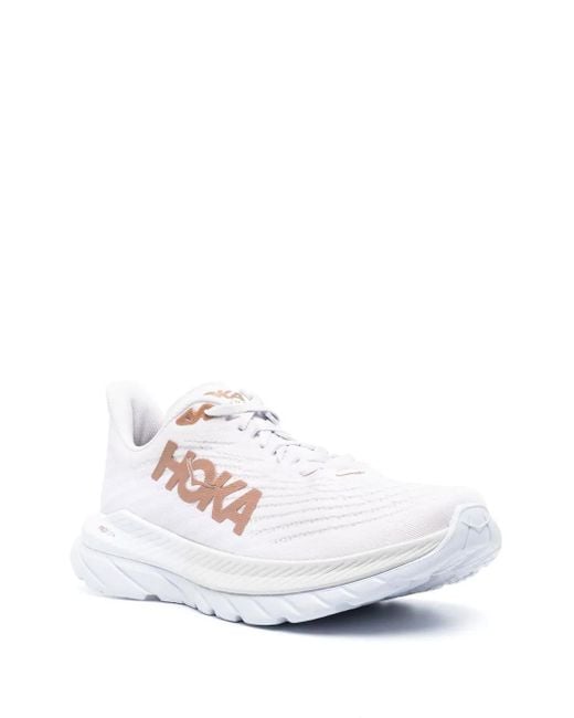 Hoka One One White Mach 5 Low-Top Sneakers