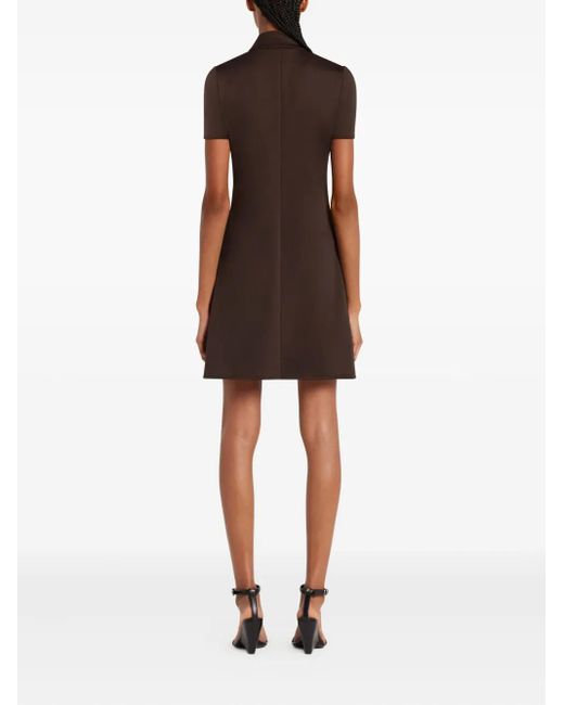 Courreges Brown Minikleid Mit Kurzen Ärmeln