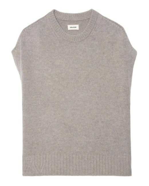 Zadig & Voltaire Gray Knitted Sleeveless Vest