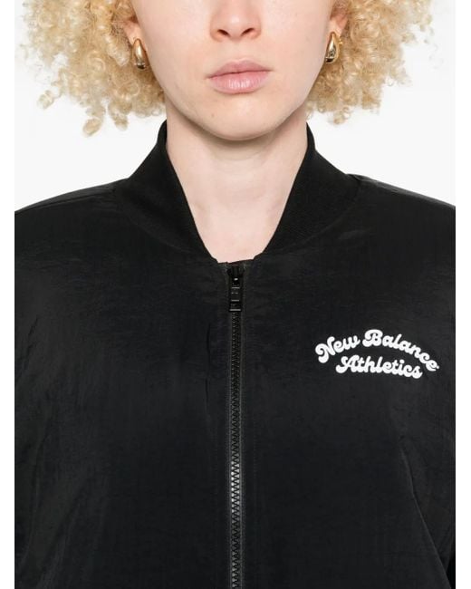 New Balance Black Embroidered zip-up jacket