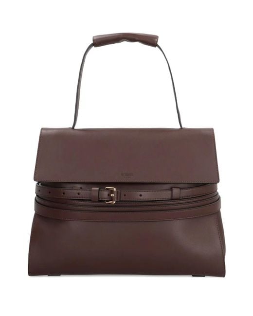 Moschino Brown Belted Top-Handle Tote Bag
