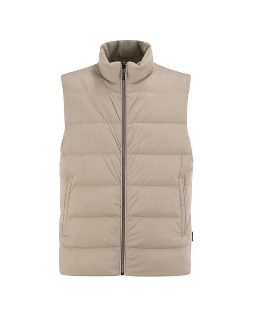 Moorer Natural Reversible Quilted Gilet for men