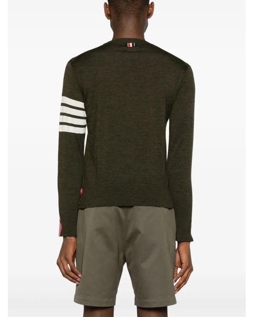 Thom Browne Black 4-bar Stripe Virgin Wool Sweater - Men's - Virgin Wool for men