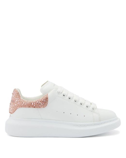 Alexander McQueen White Oversized Crystal-embellished Sneakers