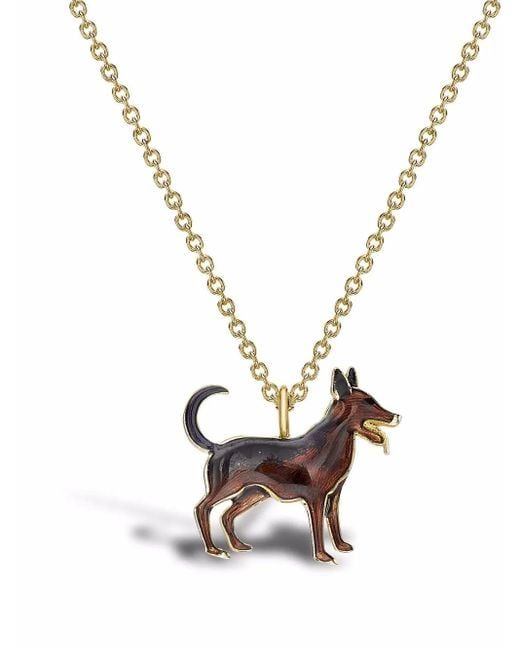 Pragnell Metallic 18Kt Zodiac Dog Pendant Necklace