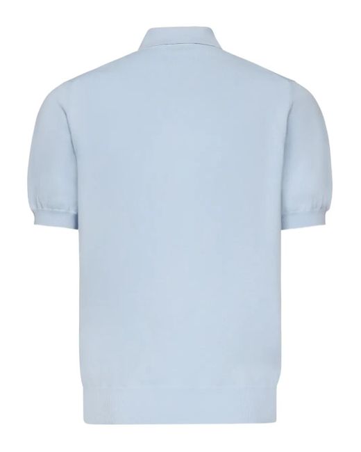 Galiana Blue Cotton Polo Shirt for men