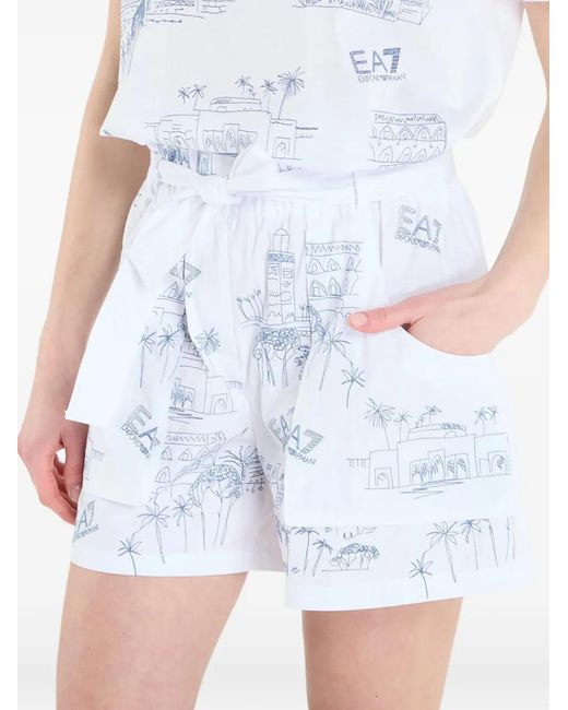 Shorts Train Costa EA7 de color White