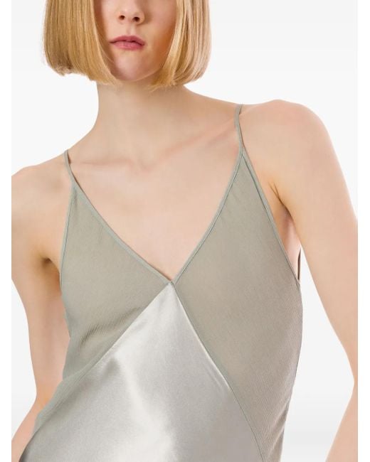 Alberta Ferretti White Satin Long Dress