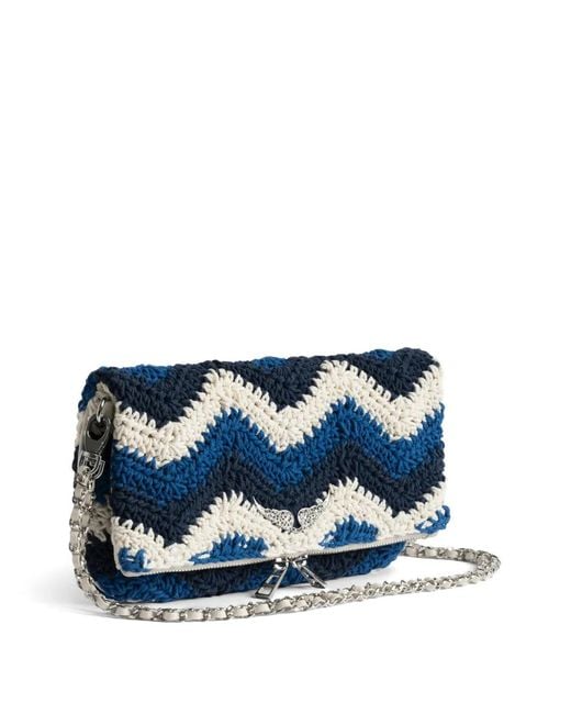 Zadig & Voltaire Blue Rock Crochet Clutch