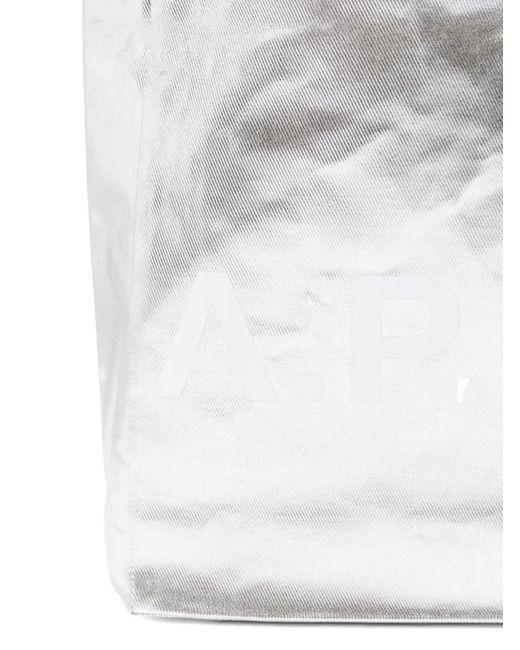 A.P.C. White Small Lou Tote