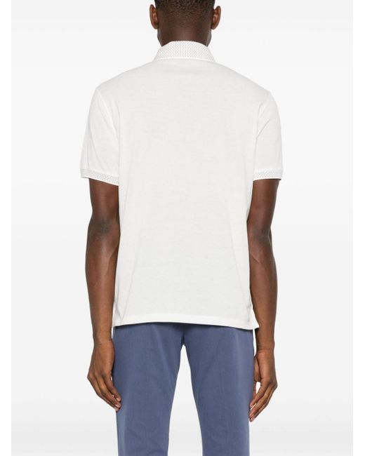 Emporio Armani White Piqué Polo Shirt for men