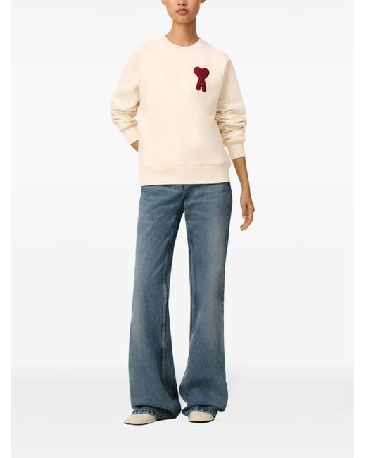 AMI White Ami De Coeur Patch Sweatshirt