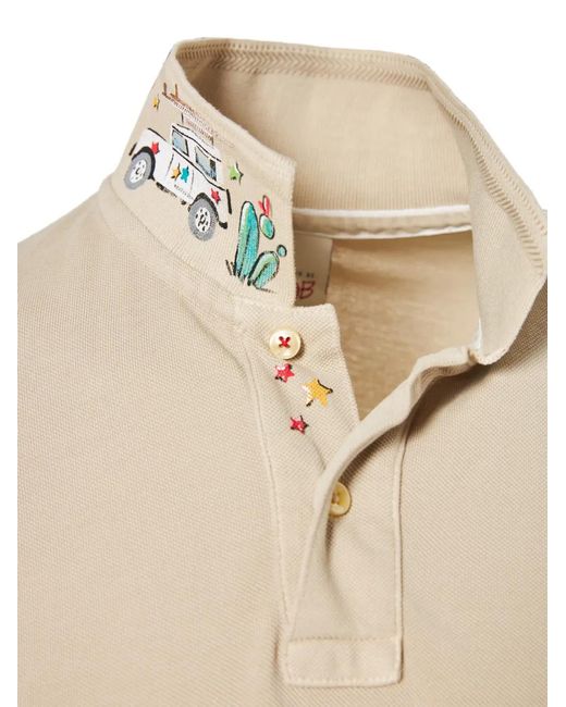 Bob Natural Logo-Print Piqué Polo Shirt for men
