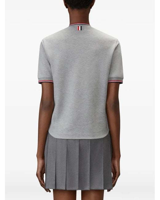 Thom Browne Gray Rwb Tipping Pique T-Shirt