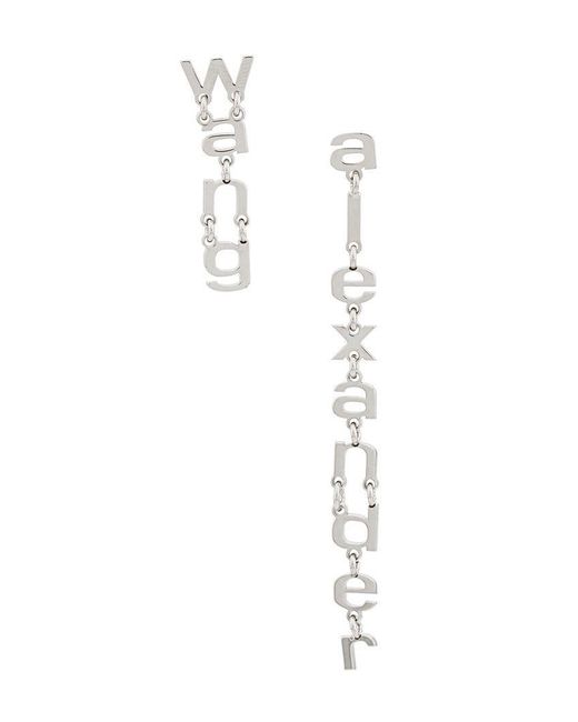 Alexander Wang Metallic Letter Logo Earrings