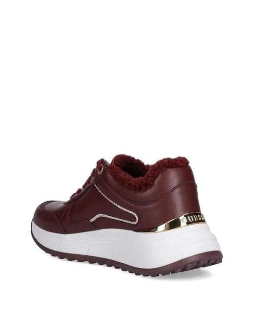 Guess Brown Trimmed Low-Top Sneakers