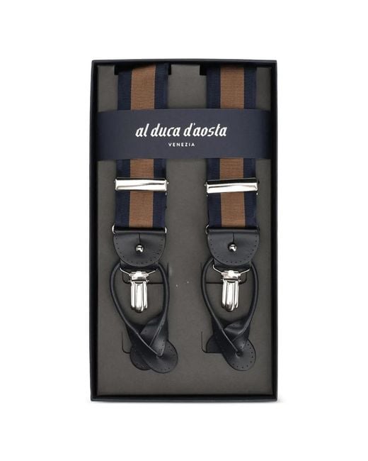 Al Duca D'aosta Blue Regimental-Stripe Braces for men