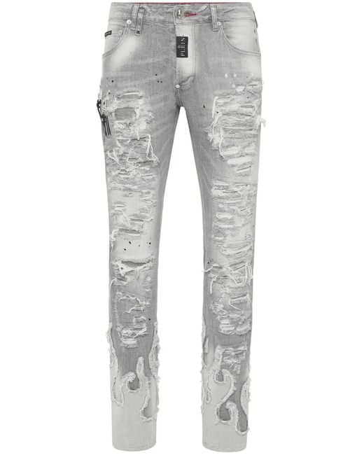 Philipp Plein Gray Rock Star Jeans for men