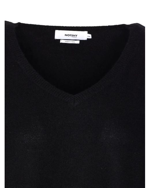 Jersey con cuello en V Not Shy de color Blue