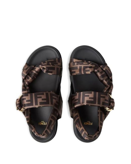 Sandali Feel Con Logo Ff di Fendi in Brown