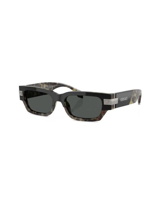 Versace Black Classic Rectangle-Frame Sunglasses for men