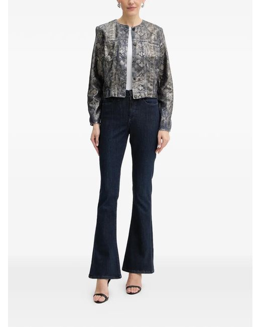 Guess Gray Snake-Print Buttoned Jacket