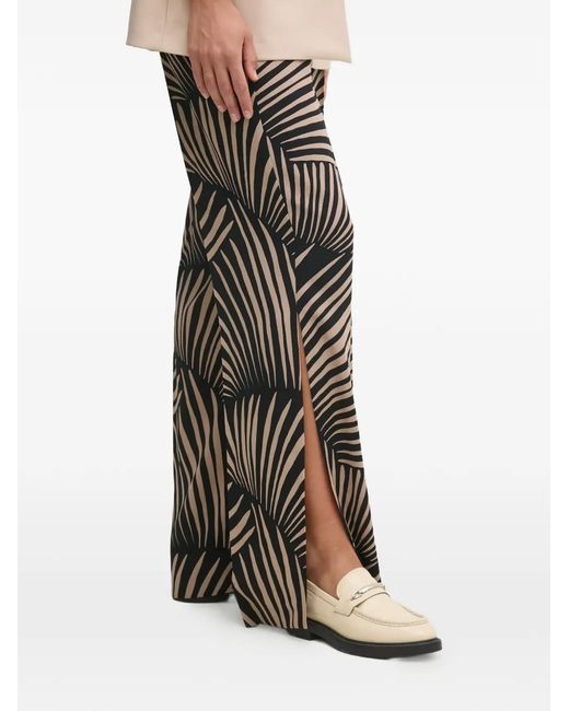 Joseph Ribkoff Black Abstract-Print Split Trousers
