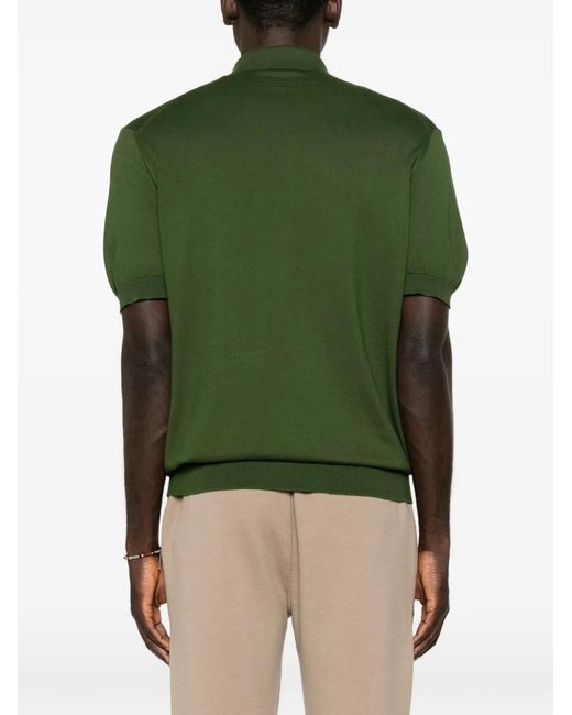Zegna Green Short-Sleeve Polo Shirt for men