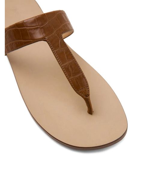 Marsèll Brown Sottile Croc-Effect T-Bar Sandals for men