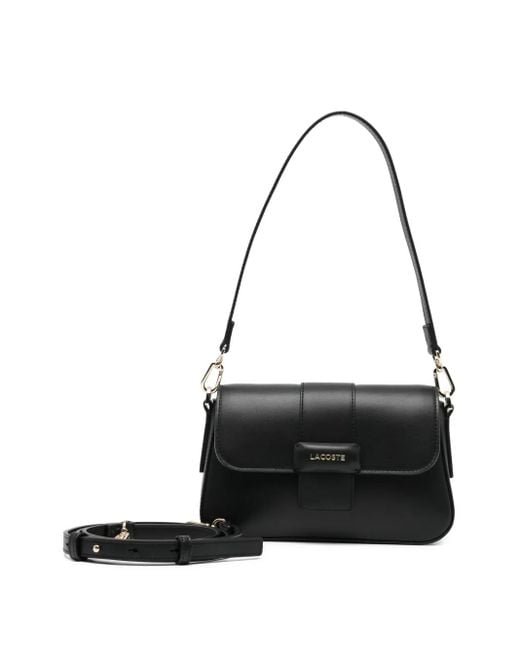 Lacoste Black Logo-Appliqué Flap Bag