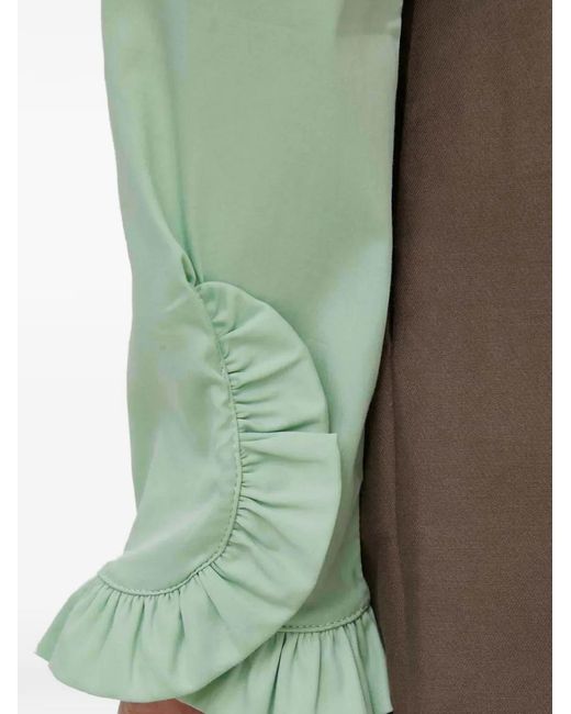 Mos Mosh Green Mattie Ruffled Long-Sleeves Shirt