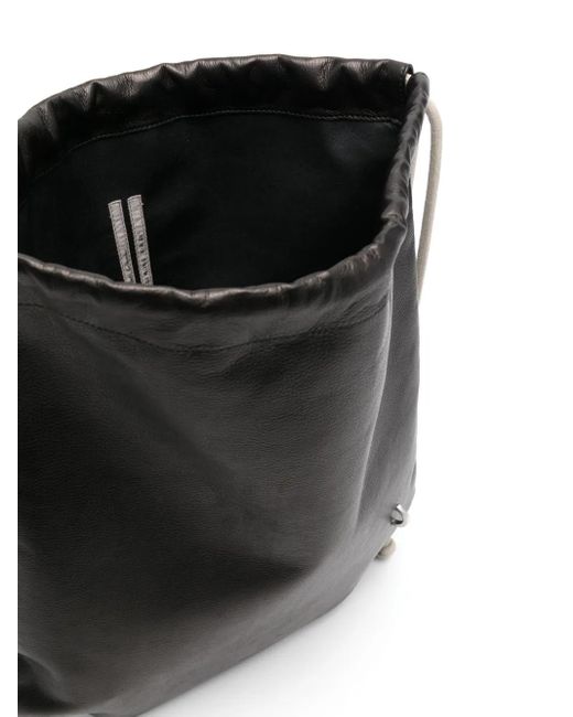 Rick Owens Black Leather Backpack