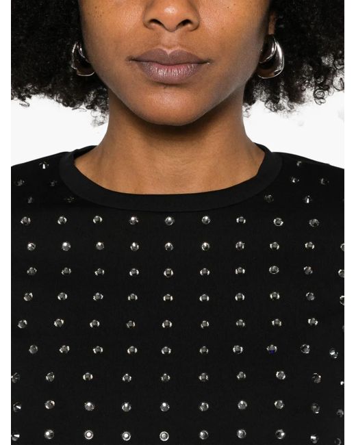 Sportmax Black Long-Sleeved Top With Rhinestone Embellishments