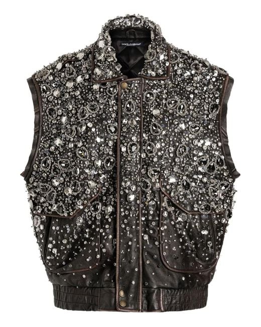 Gilet Con Decorazione di Dolce & Gabbana in Black
