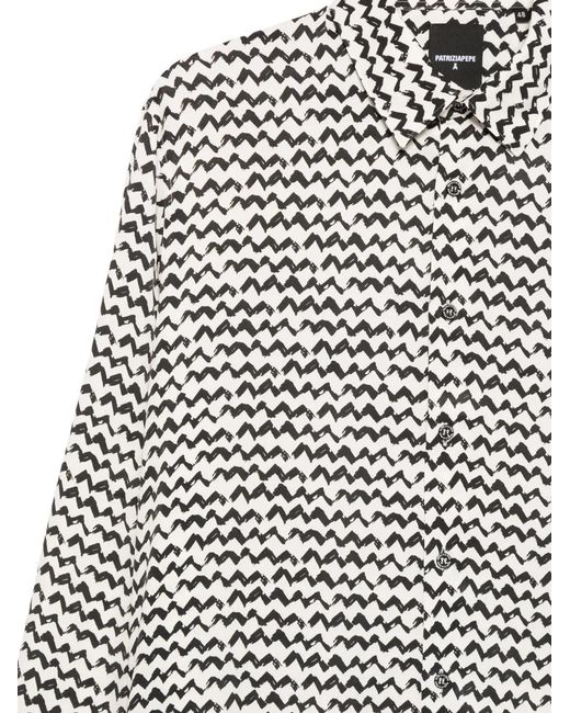 Patrizia Pepe White Blouse À Imprimé Peau De Serpent for men