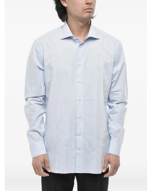 Borriello White Button-Down Long-Sleeve Cotton Shirt for men