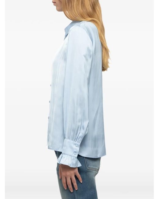Zadig & Voltaire Blue Thely Long-Sleeve Satin Shirt