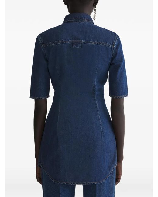 Mugler Blue Buttoned Shirt