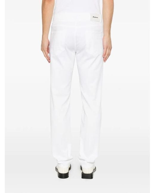 Sartorio Napoli White Logo-Patch Trousers for men