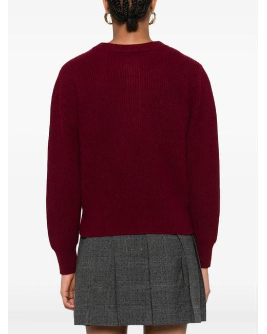 Sandro Red Gerippter Pullover Mit Knöpfen