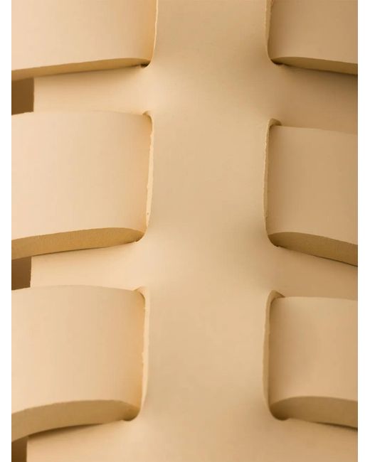 Prada Natural Metal Buckle Platform Sandals