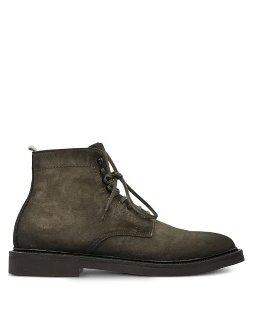 Officine Creative Brown Lace-Up Suede Boots for men