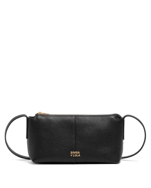 Bimba Y Lola Black Zip Leather Mini Bag