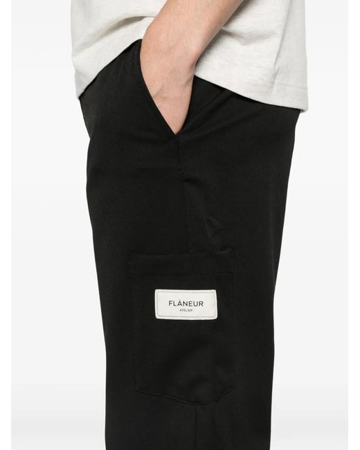 flâneur Black Drawstring Trousers for men