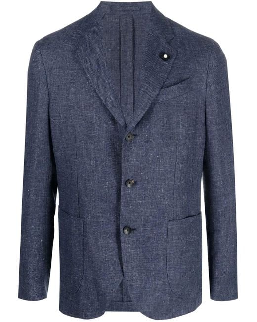 Lardini Blue Single-Breasted Blazer for men