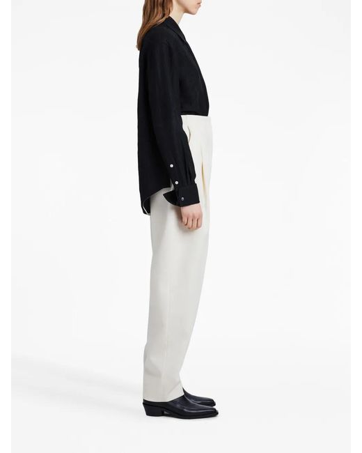 Proenza Schouler White Wool-Twill Straight-Leg Trousers