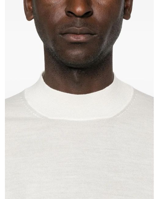GIUUNO White Fine-Knit Jumper for men